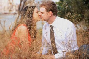 photo of kissing couple